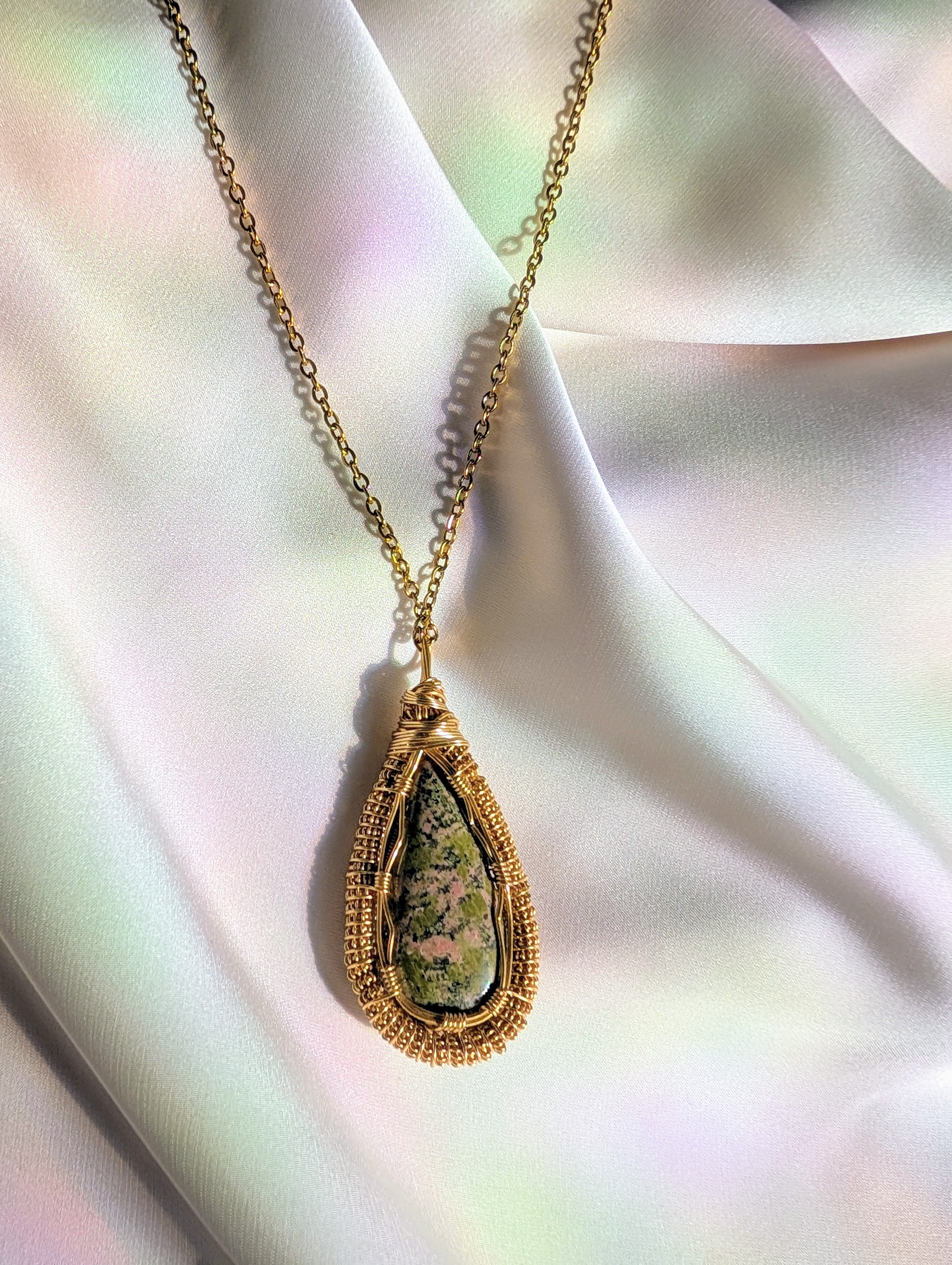 Unakite Jasper Pendant