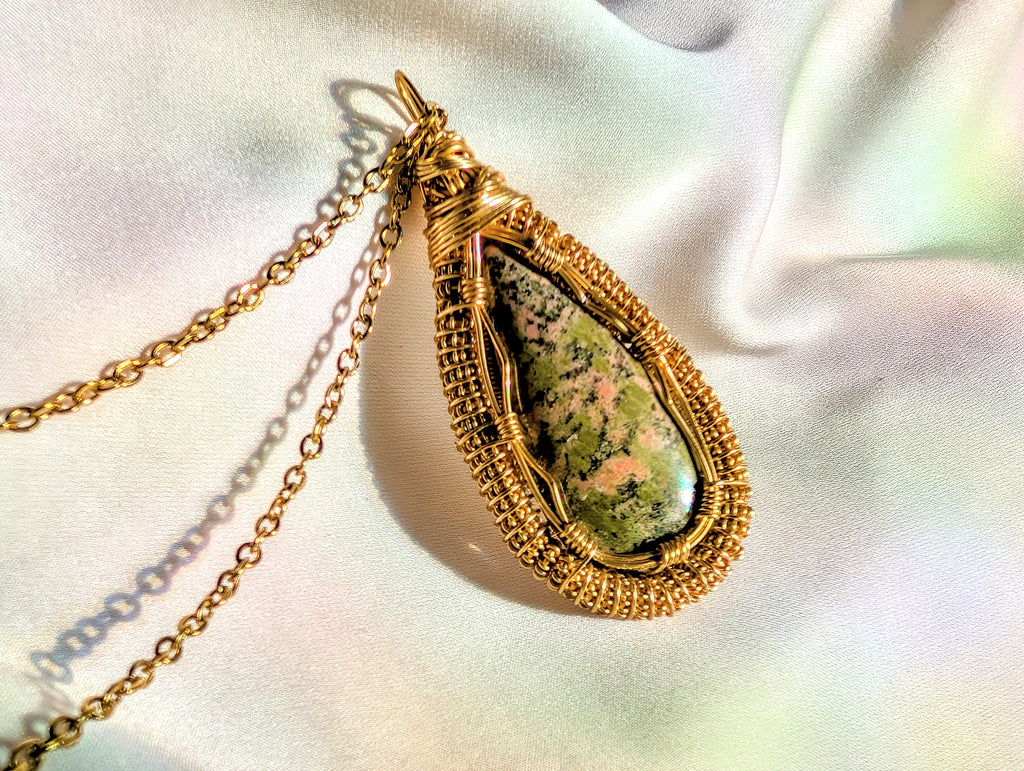 Unakite Jasper Pendant
