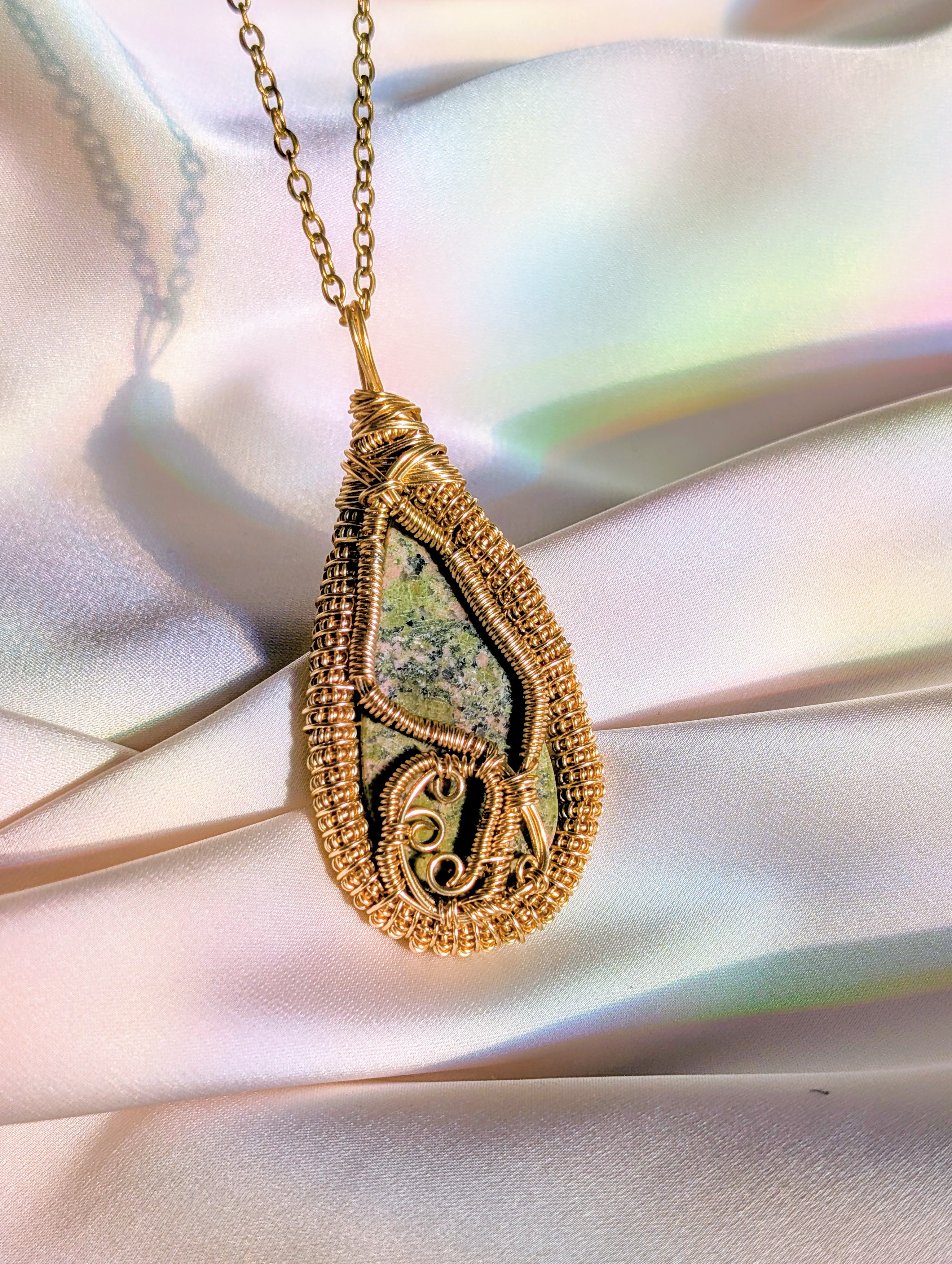 Unakite Jasper Pendant