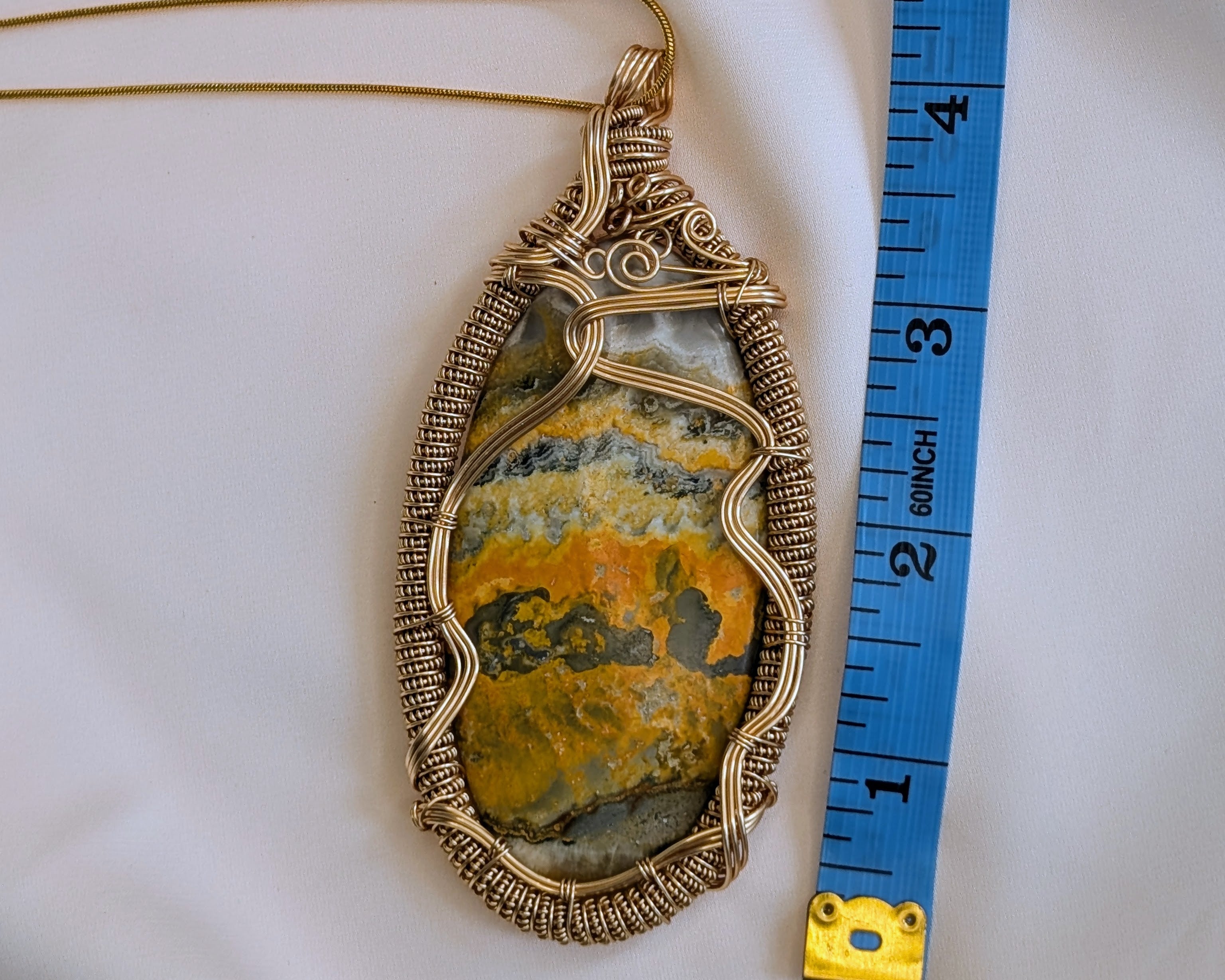 Bumble Bee Jasper Necklace Pendant