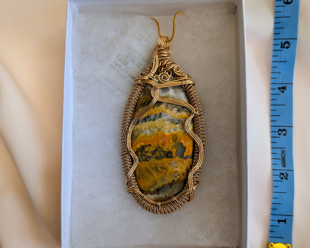 Bumble Bee Jasper Necklace Pendant