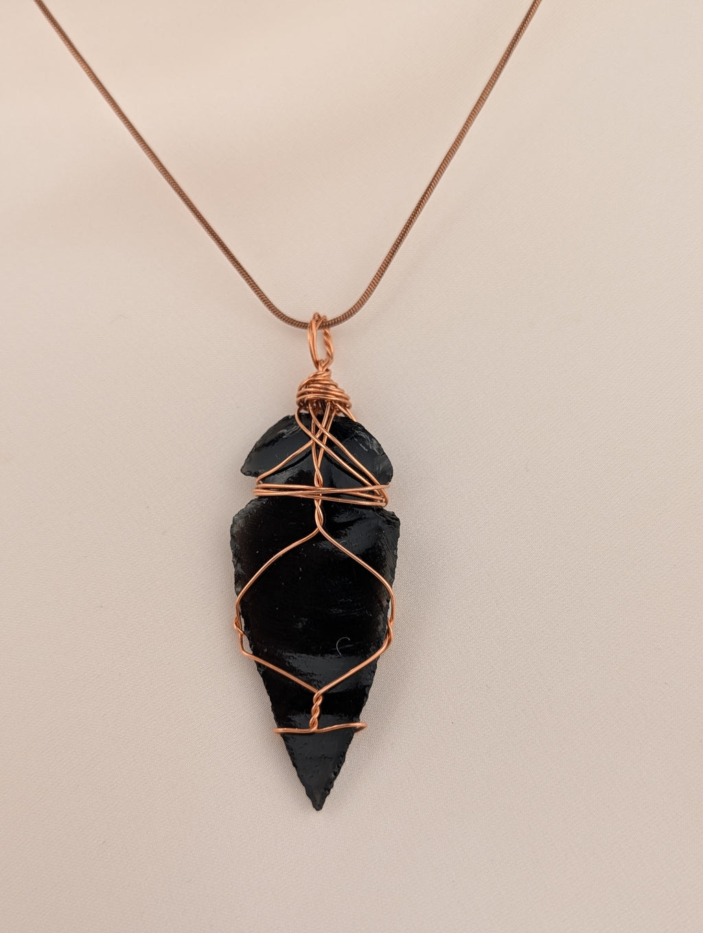 Obsidian Arrowhead Necklace Pendant