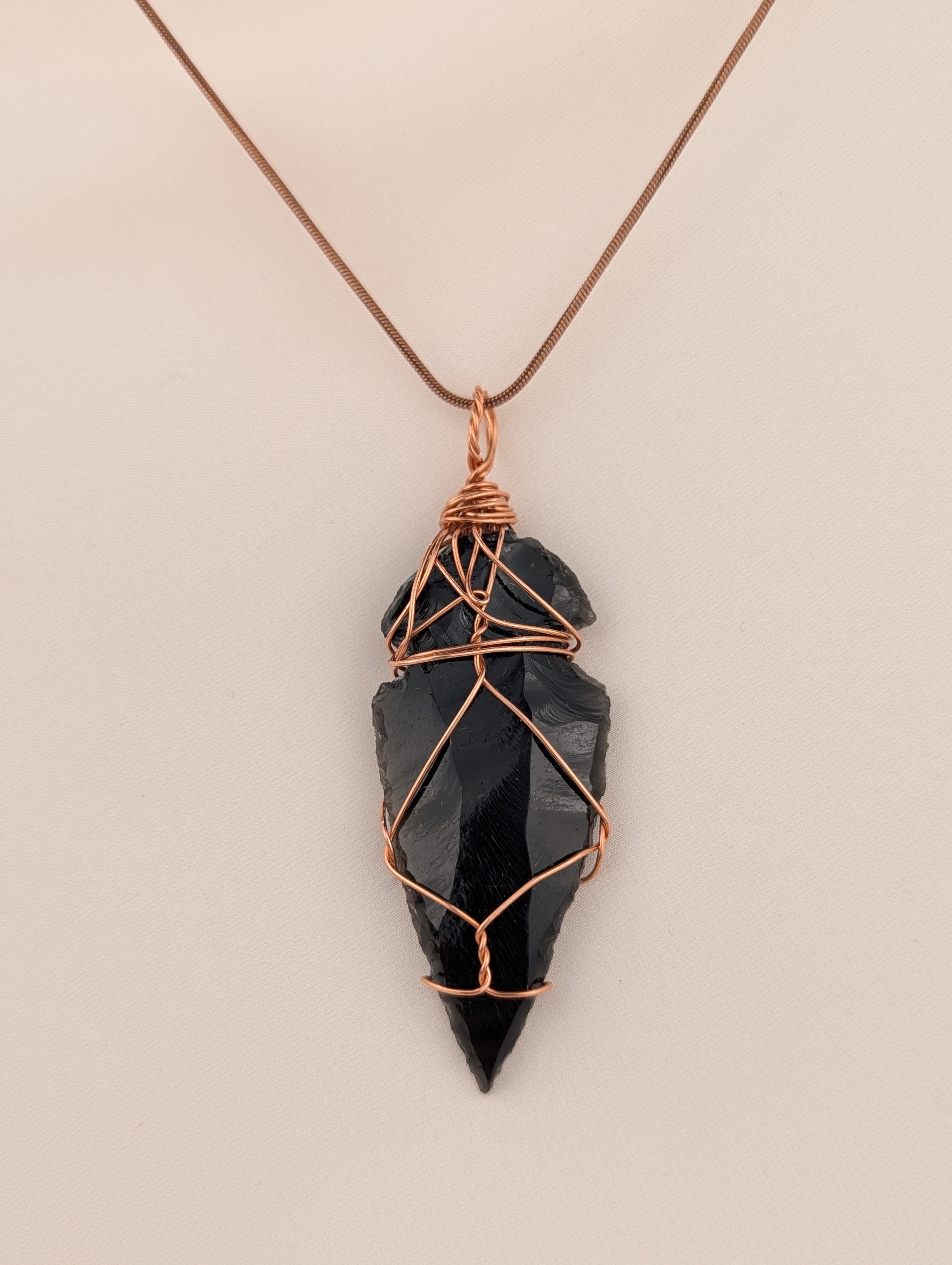 Obsidian Arrowhead Necklace Pendant