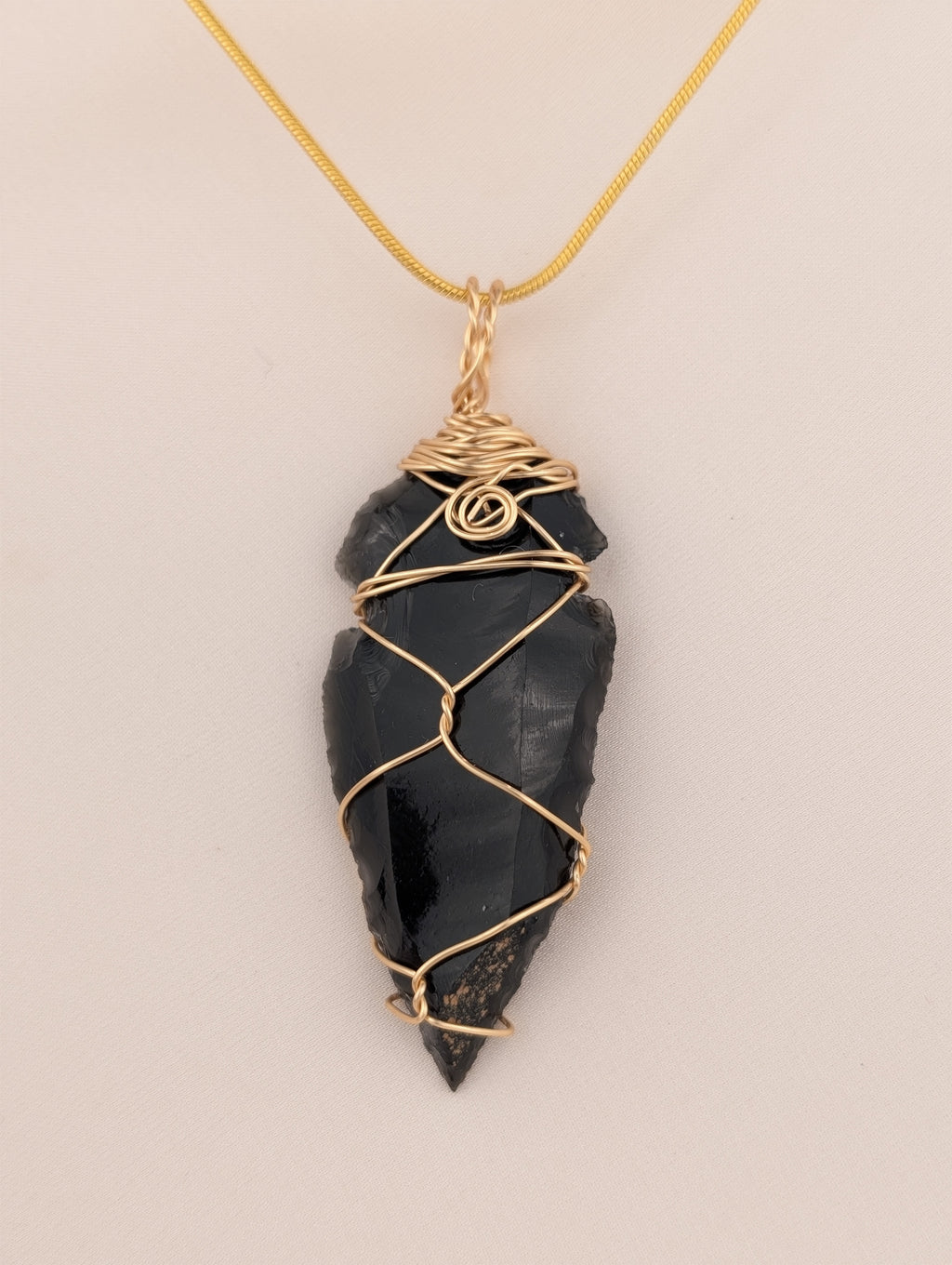 Obsidian Arrowhead Necklace Pendant