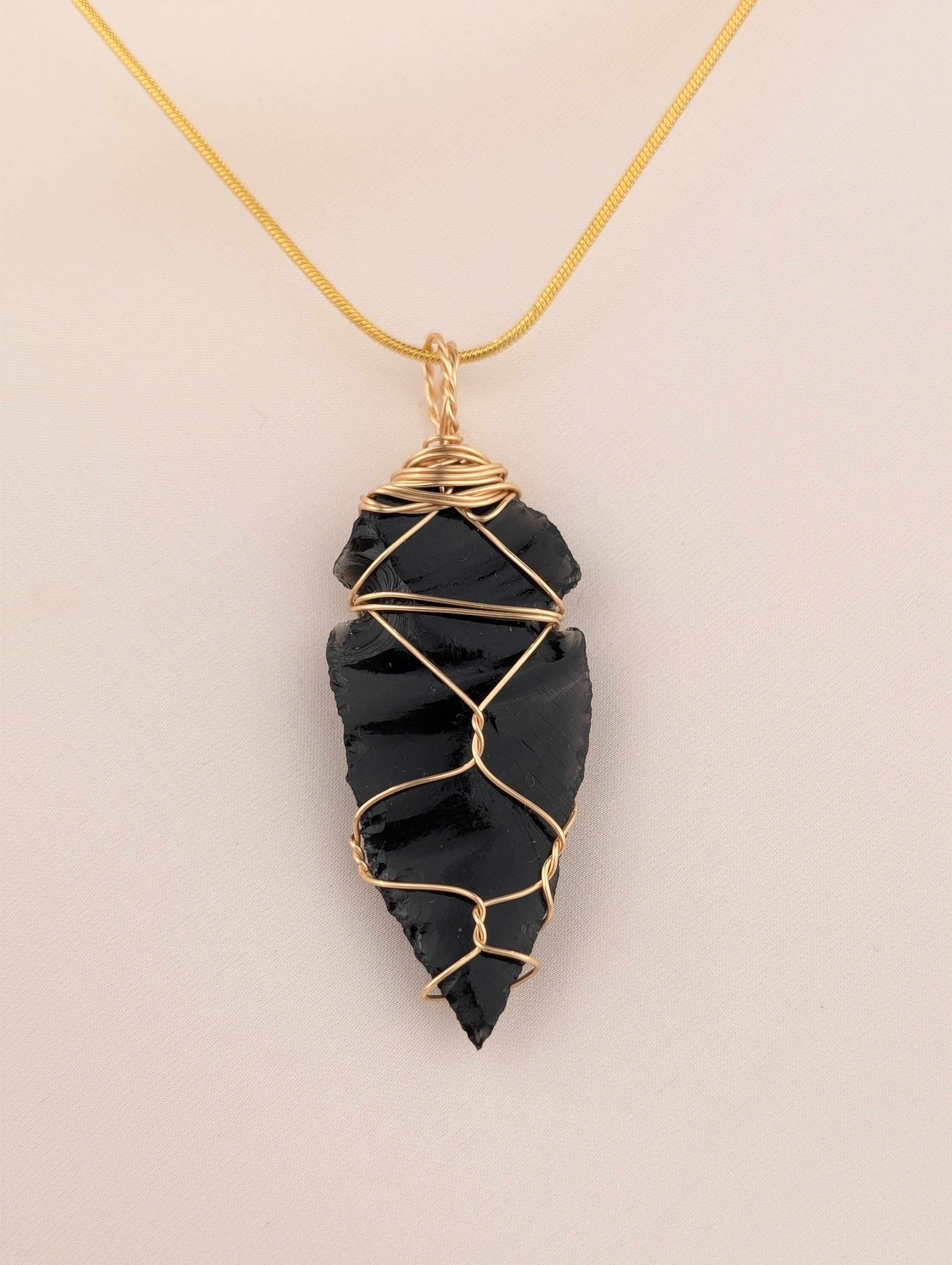Obsidian Arrowhead Necklace Pendant