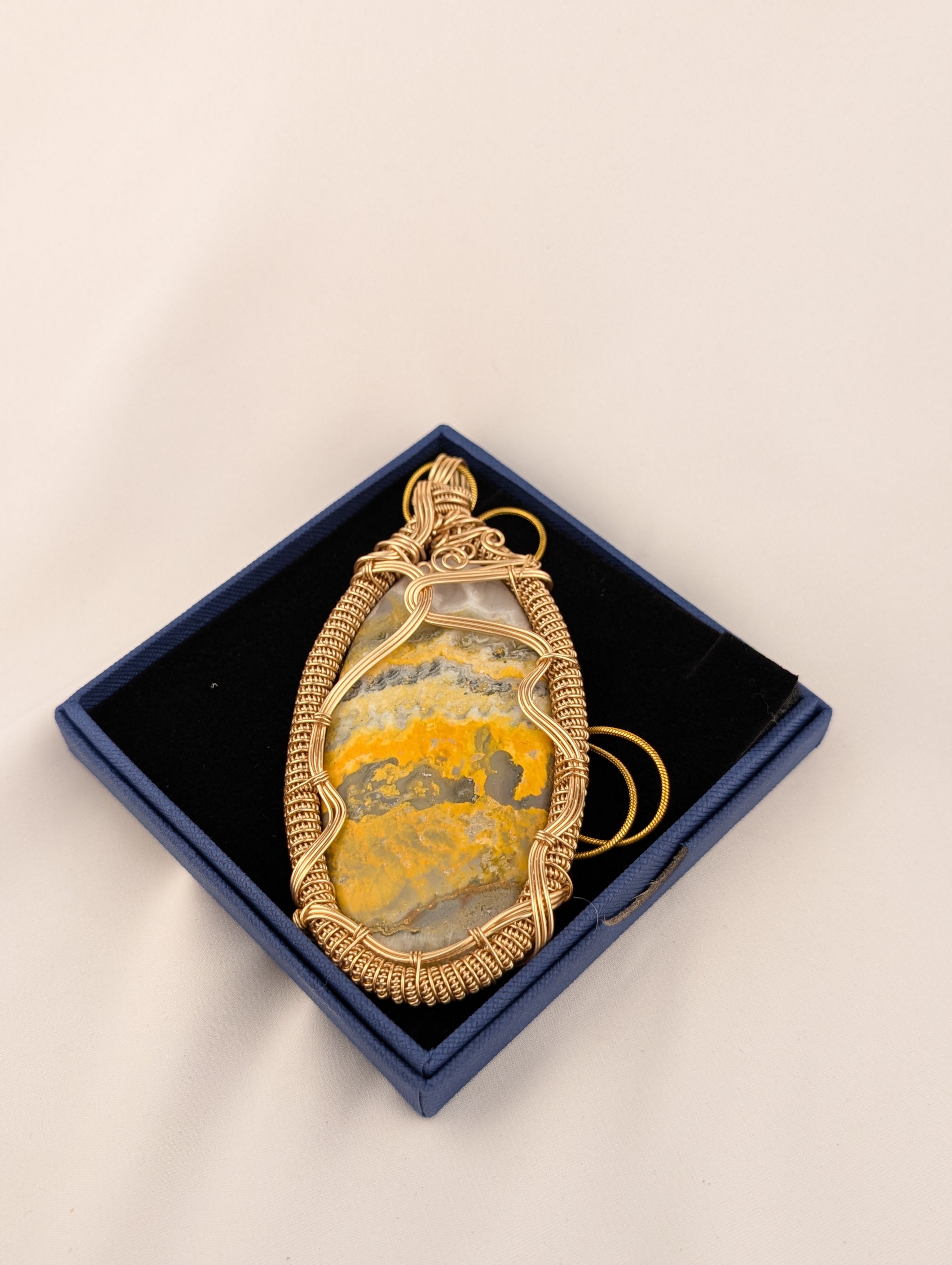 Bumble Bee Jasper Necklace Pendant