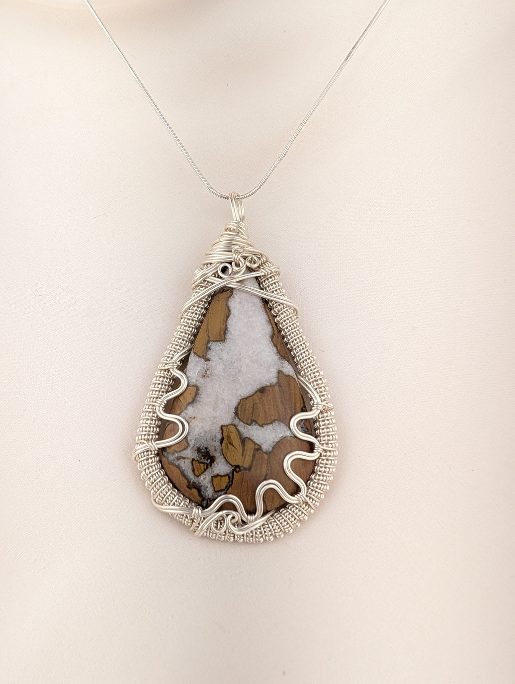 Dendritic Agate Statement Pendant