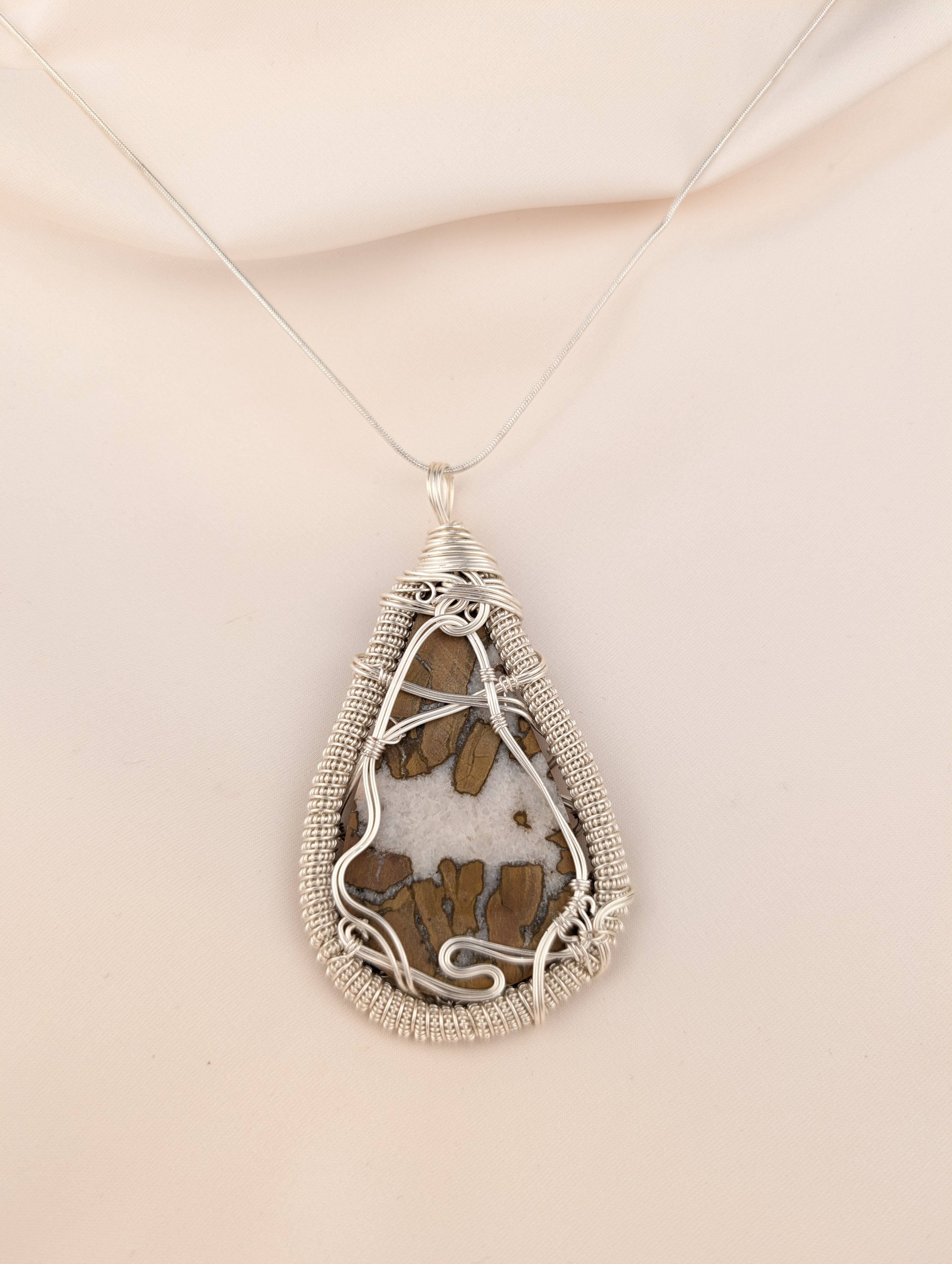 Dendritic Agate Statement Pendant