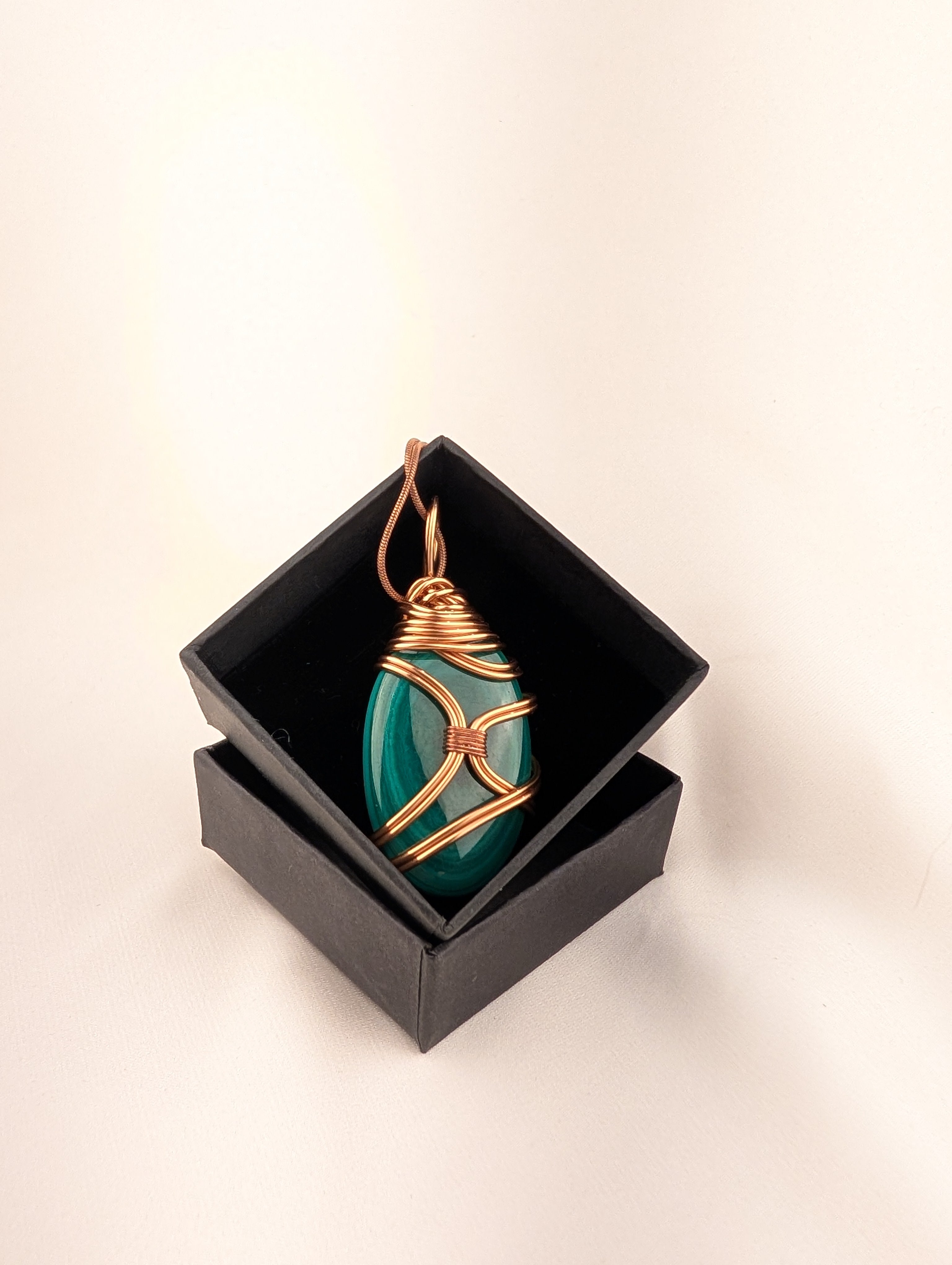 Copper Wrapped Malachite Pendant