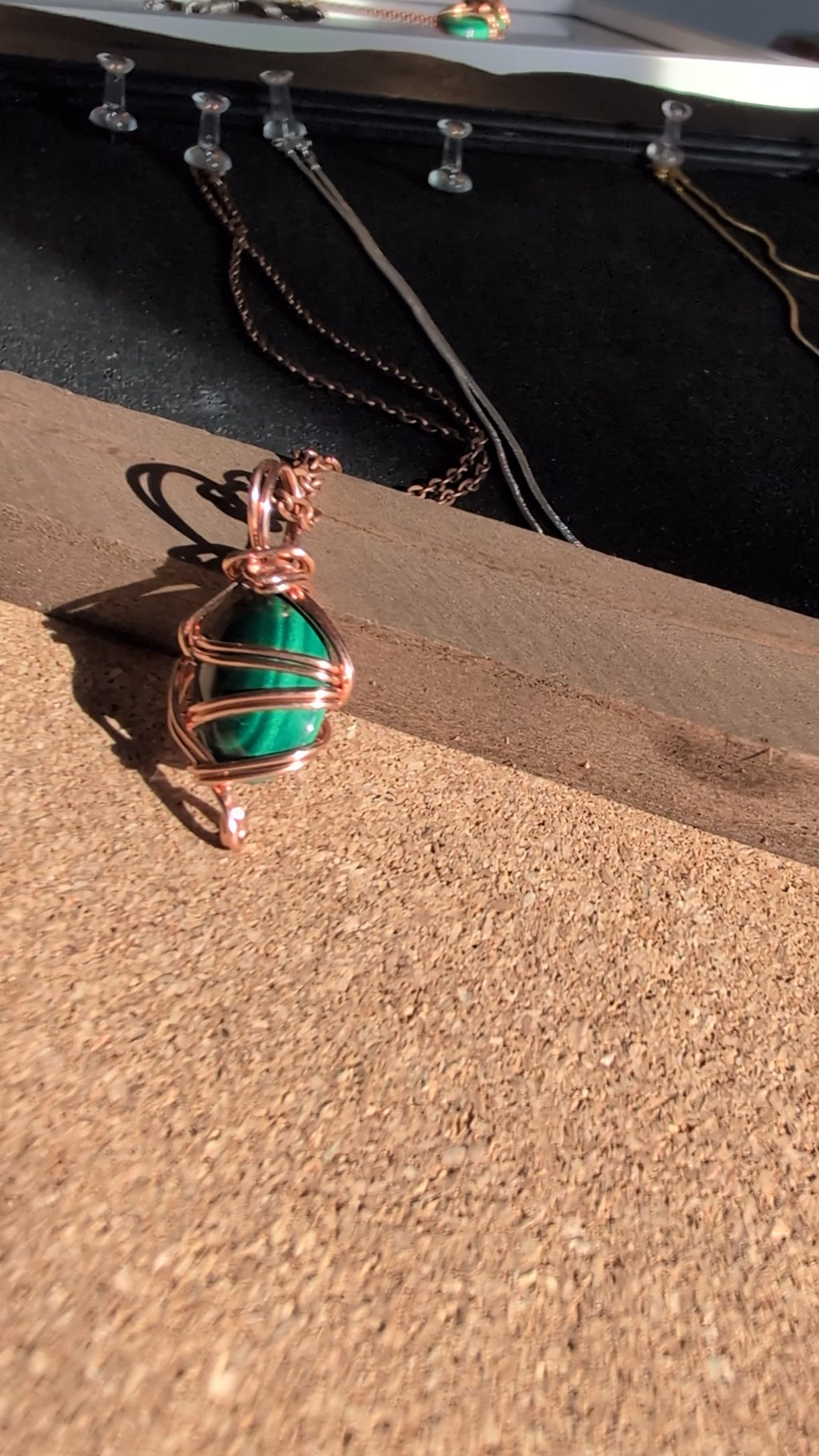 Pea Sized Malachite Wrapped Necklace Charm