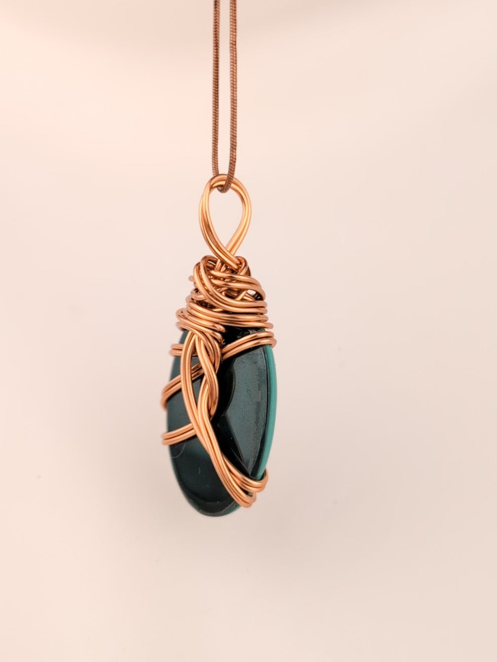 Copper Wrapped Malachite Pendant