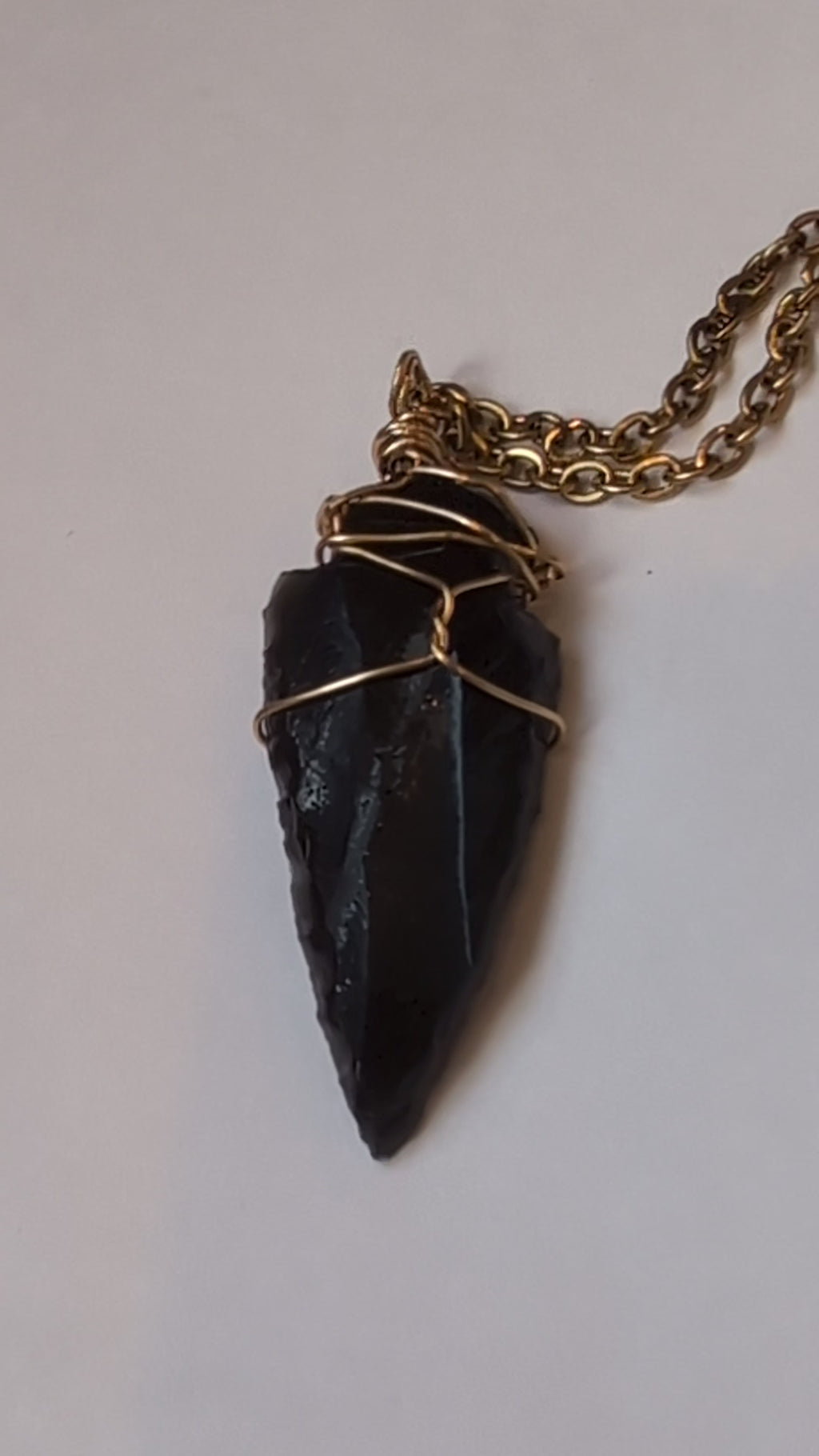 Obsidian Arrowhead Necklace Pendant