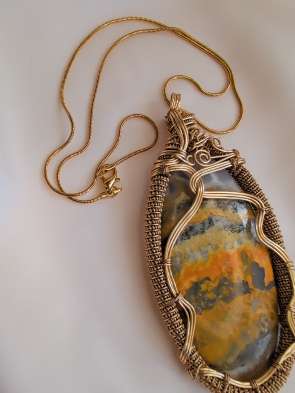 Bumble Bee Jasper Necklace Pendant