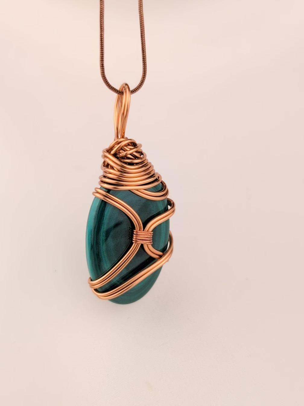 Copper Wrapped Malachite Pendant