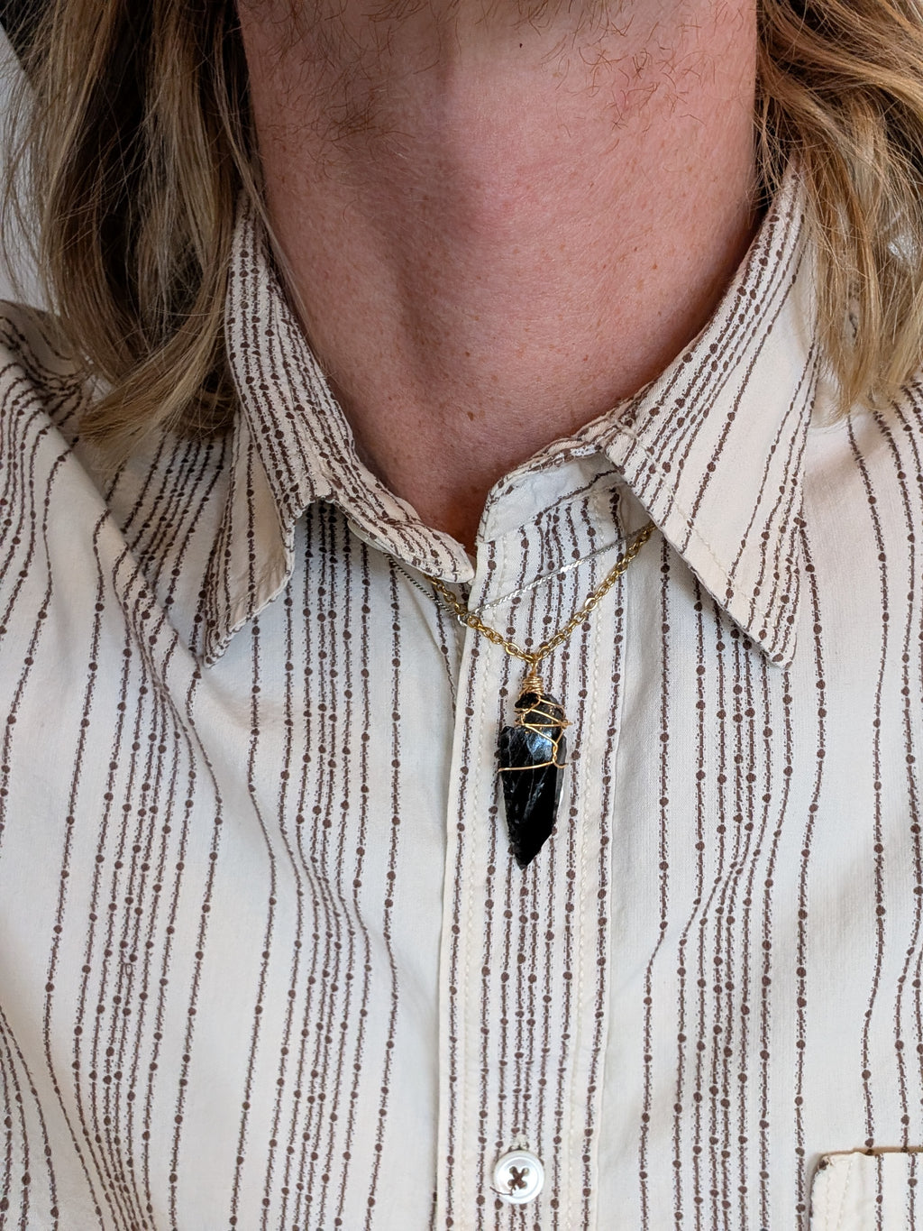 Obsidian Arrowhead Necklace Pendant