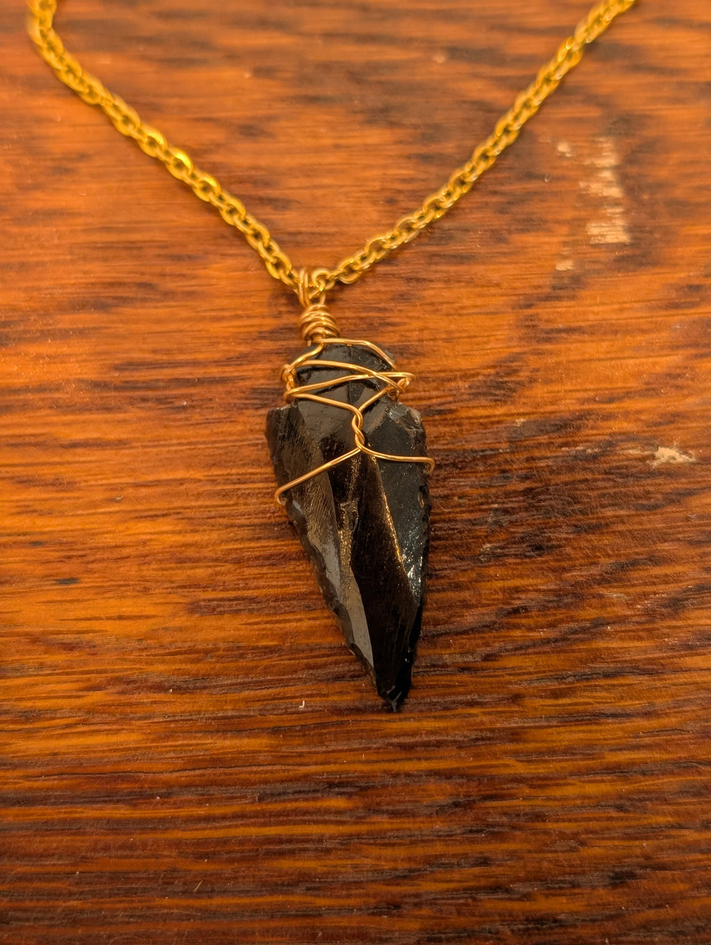 Obsidian Arrowhead Necklace Pendant
