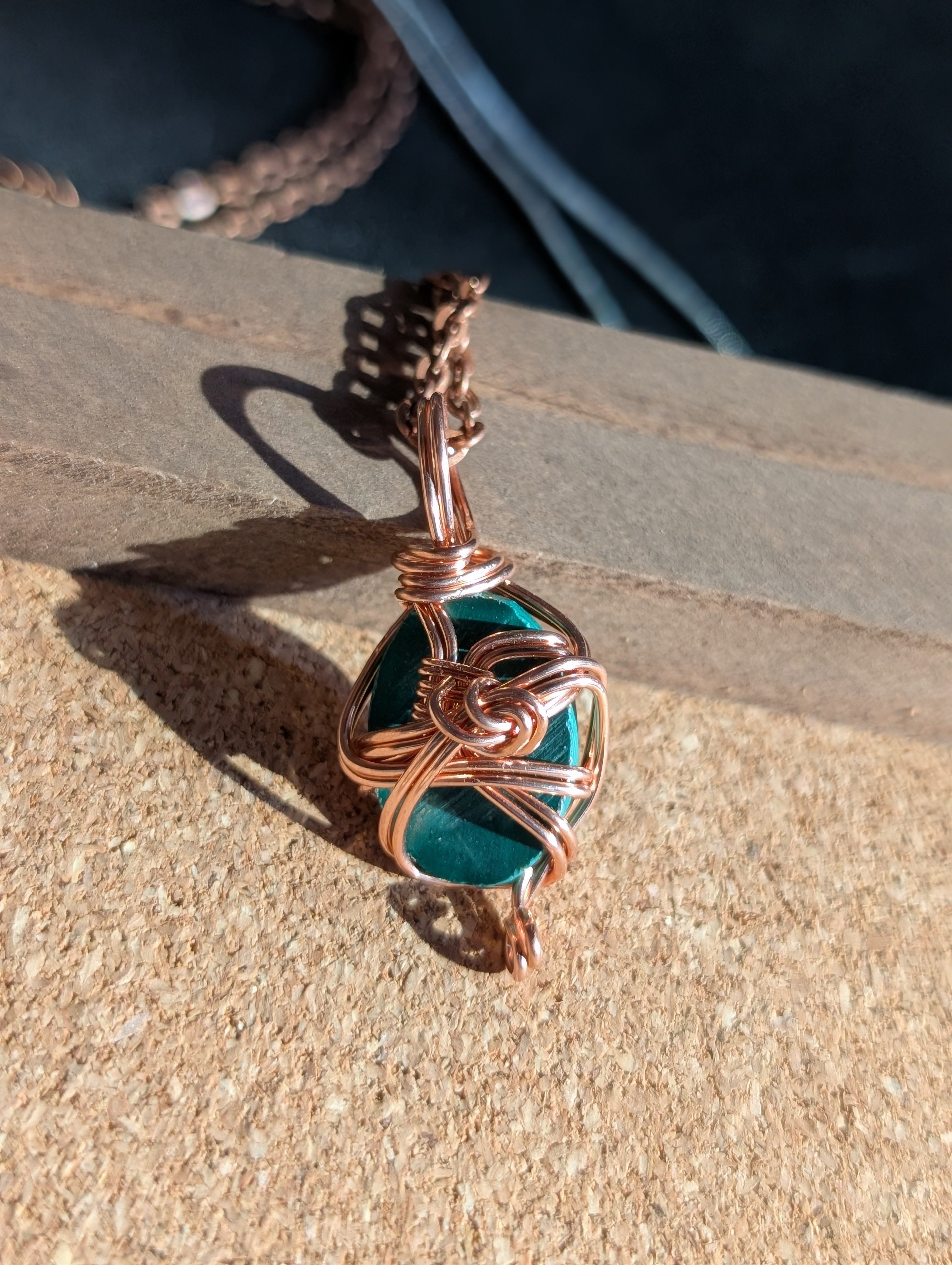 Pea Sized Malachite Wrapped Necklace Charm